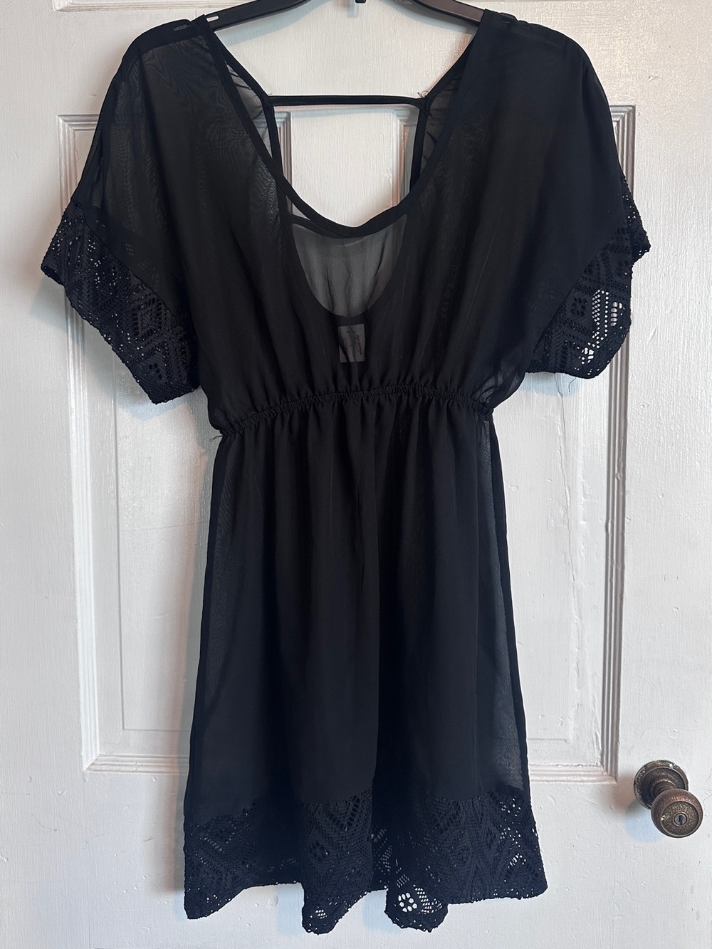 Arizona Jean Company Black Sheer V-Neck Cover-Up